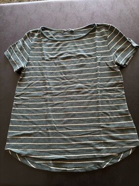 Pink Clover Green Striped Short Sleeve Tee